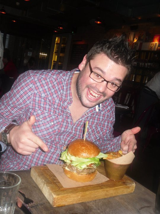 Me enjoying a Burger at Jamies Italian, Oxford